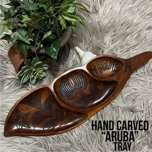 Gorgeous Carved Tray from Aruba-EUC